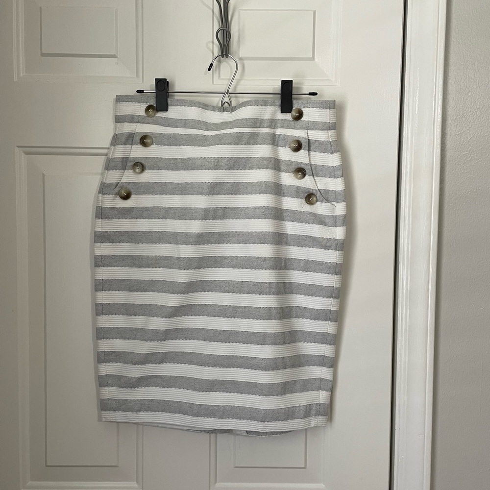LOFT striped cotton skirt size 8